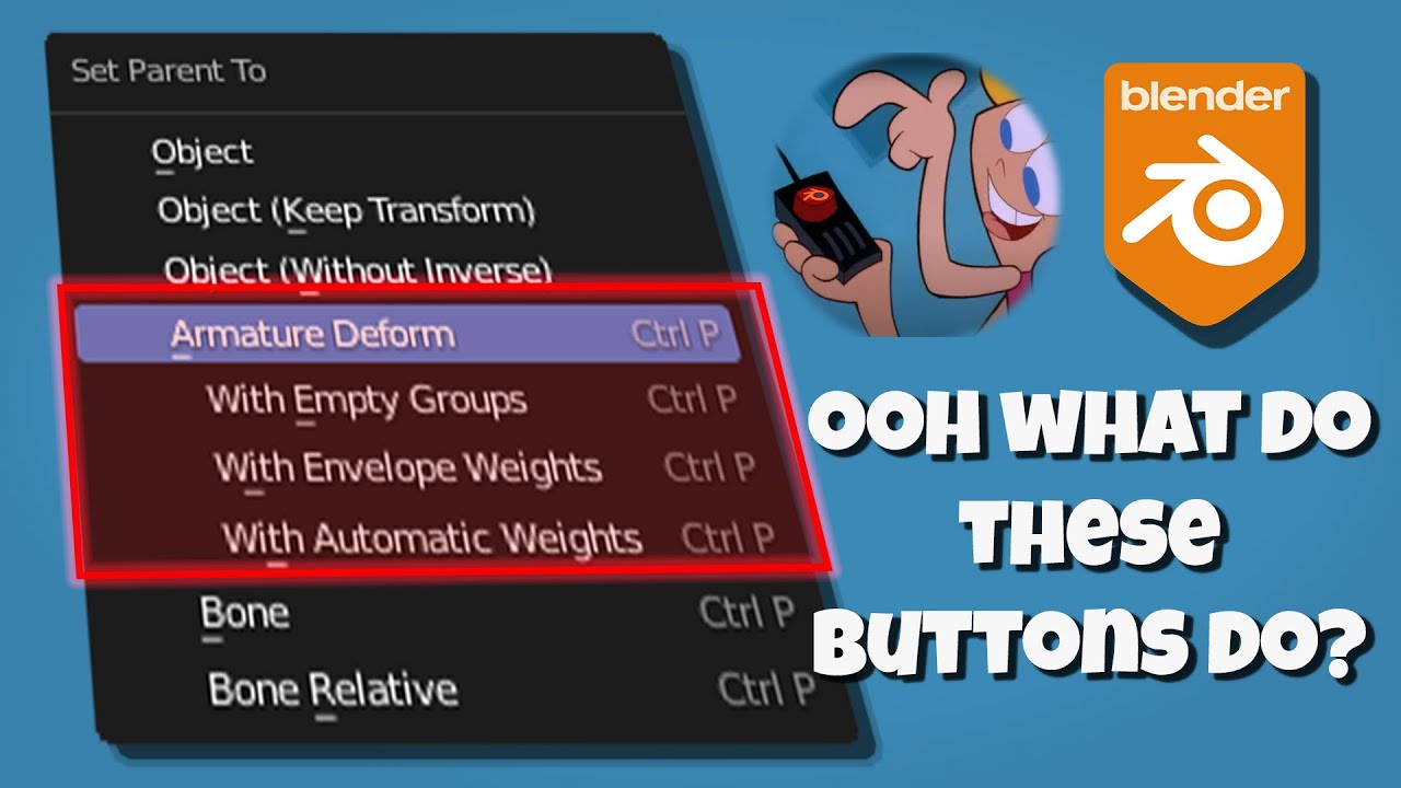 Blender 3D: Automatic Weights VS Envelope Weights VS Empty Groups