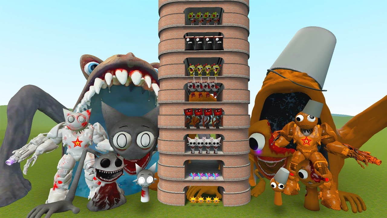 TALLGRASS LITTLE TO BIG ALL WENDA SPRUNKI VS ALL BROW SPRUNKI FAMILY PHASE 1 - 10 in Garry's Mod!
