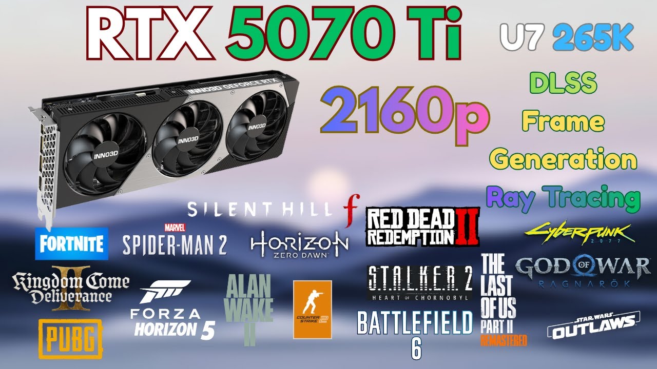 RTX 5070 Ti 4K Benchmarks | Core Ultra 7 265K – 16 Games (DLSS, FG, RT)