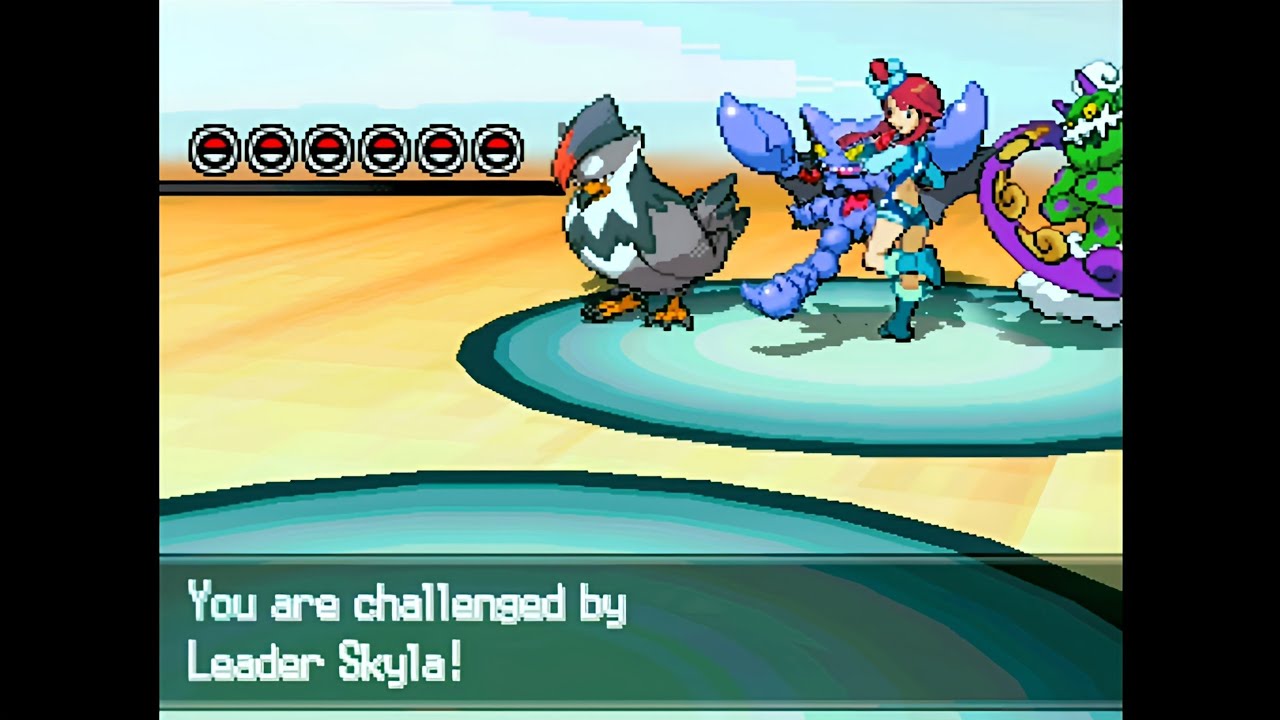 Pokemon Pitch Black 2 - Unova Leader Skyla, Gym Battle @ Mistralton City (Triple Battle, Hard Mode)