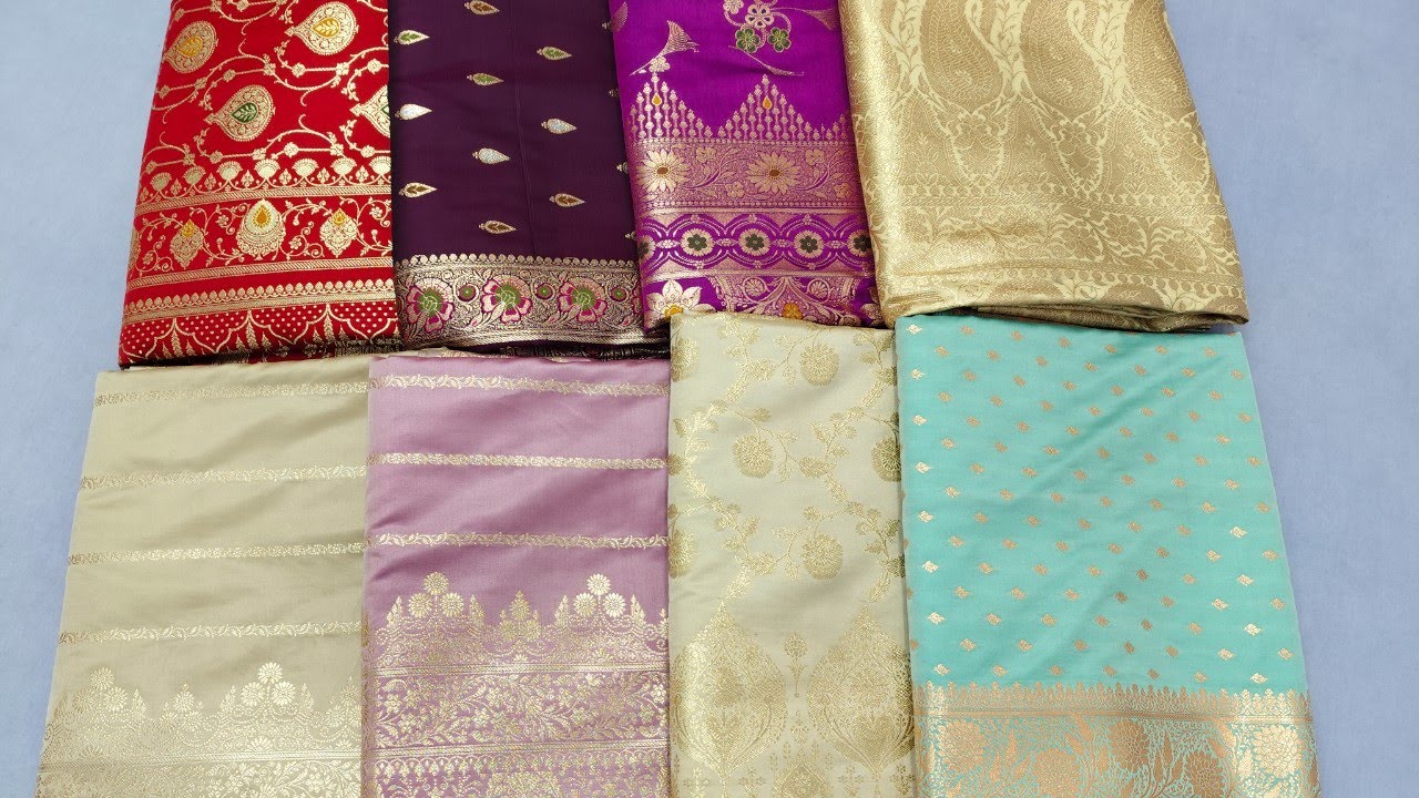 Banarasi khaddi saree, crape silk, monga silk, pattu silk, mashru silk, organza, draping style saree