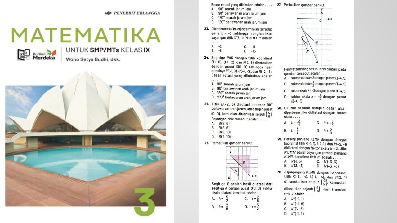 Latihan Soal Akhir Bab 6 hal 234-239  part 3 Matematika Kelas 9