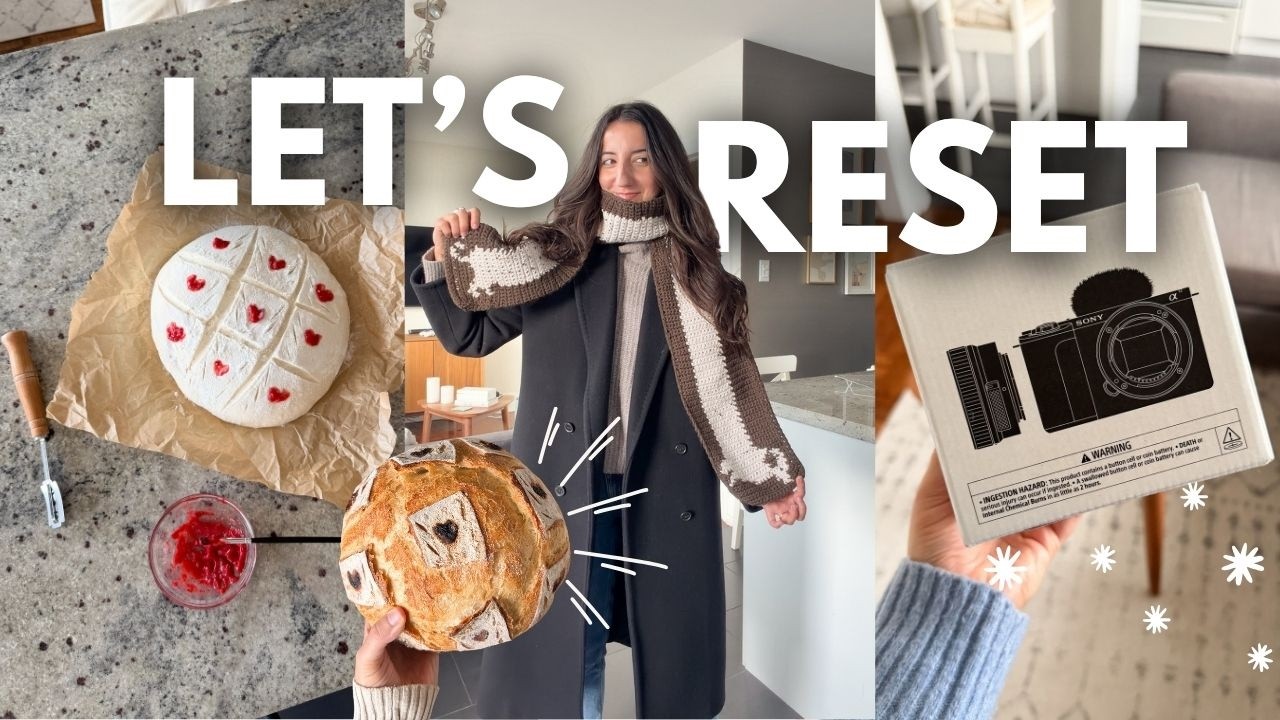 NEW YEAR HOME RESET: new camera, kitchen cleanup & my first crochet scarf
