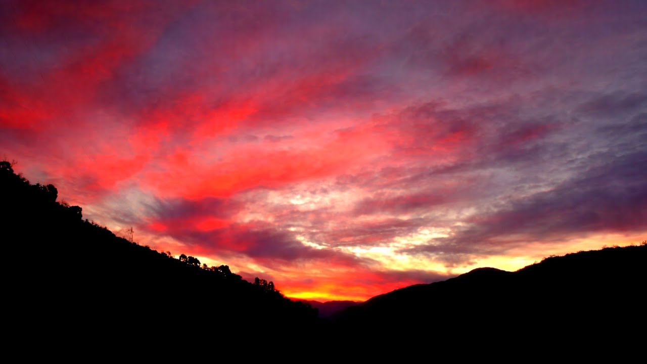 Dawn Fire Through Winter Clouds | Epic Winter Sunrise Sky