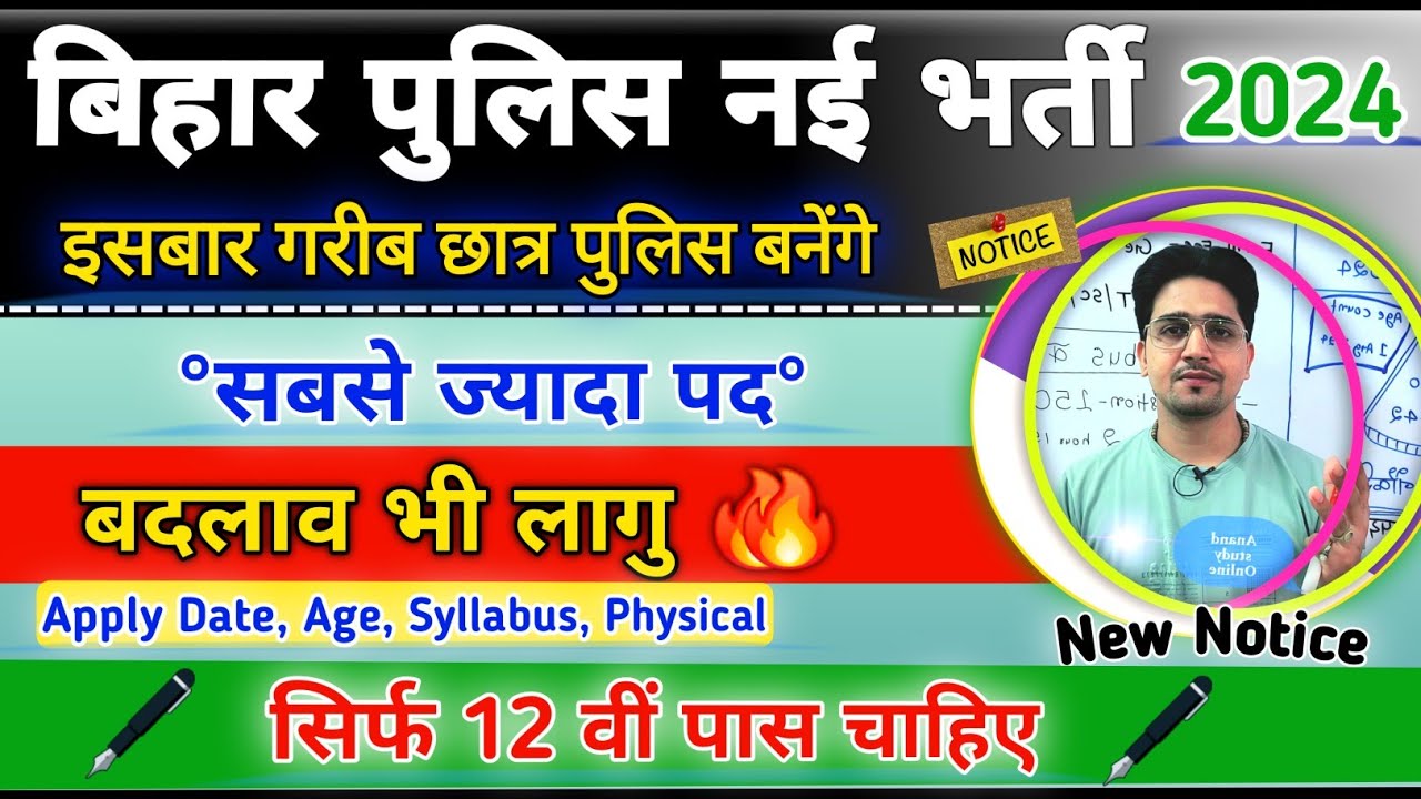 Big Update-Bihar Police Constable New Vacancy 2024 | Apply Date/Age/Syllabus/Physical | New Bharti
