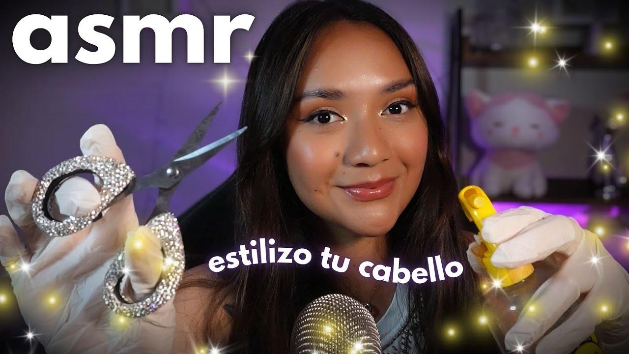 ASMR CEPILLO Y ESTILIZO TU CABELLO + MAQUILLAJE (lento y suave para dormir)