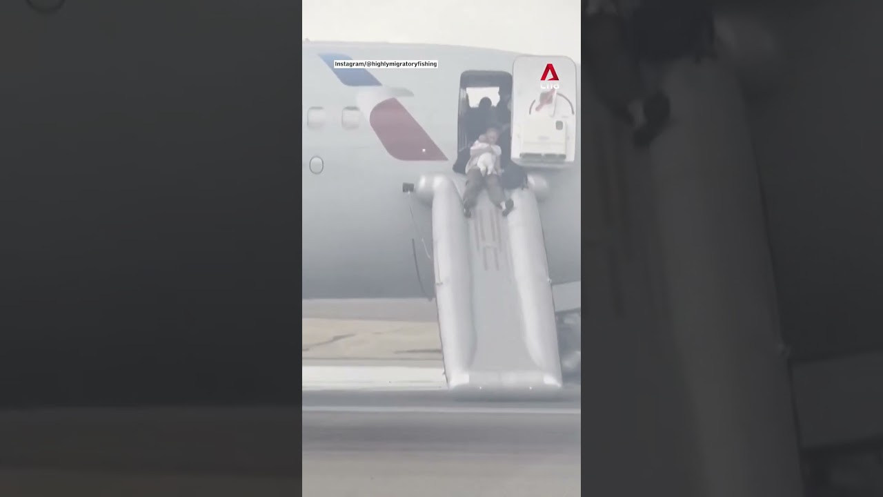 Passengers evacuate American Airlines plane in Denver amid smoke from aircraft belly