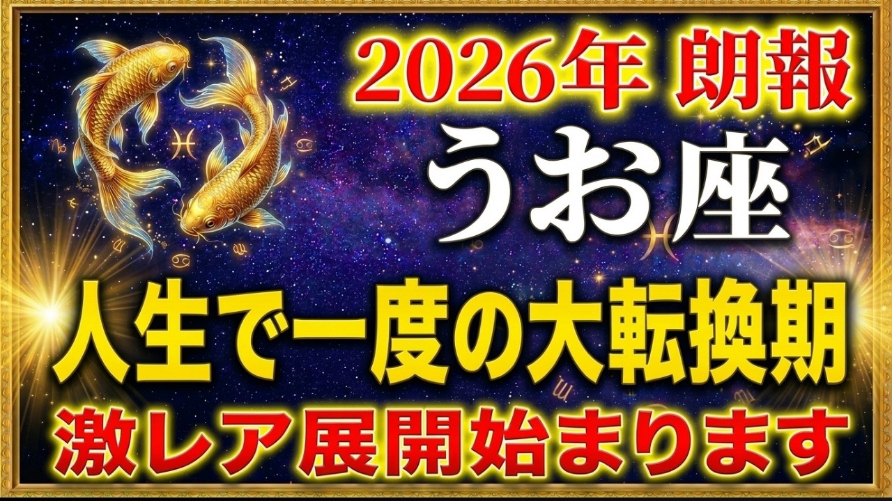 【魚座♓2026年】人生の大転換がついに始めります！激レアついに運命が動き出す！【12星座占い】｜占星術｜3月運勢｜ホロスコープ｜星読み｜タロット