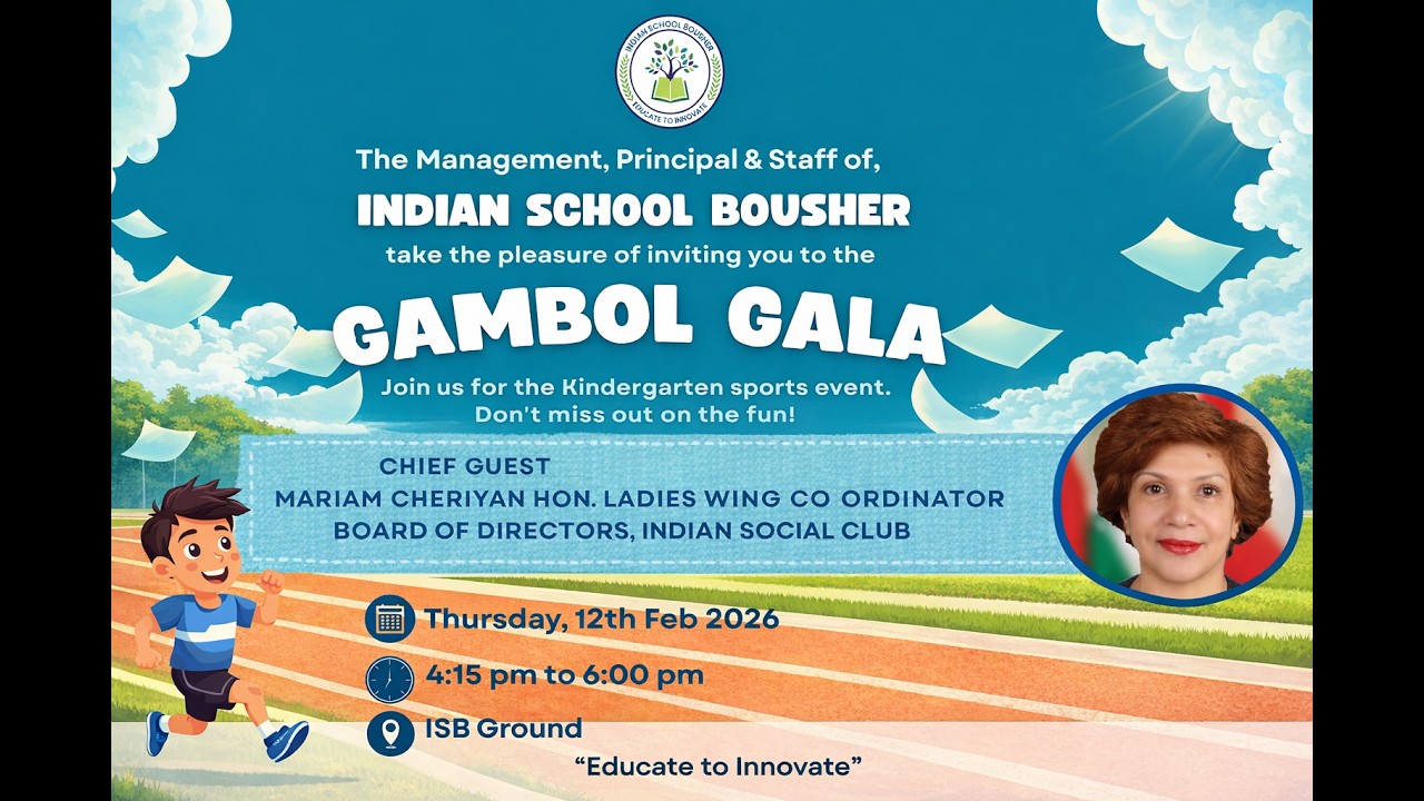 GAMBOL GALA Indian School Bousher Kindergarden Sportsday Event