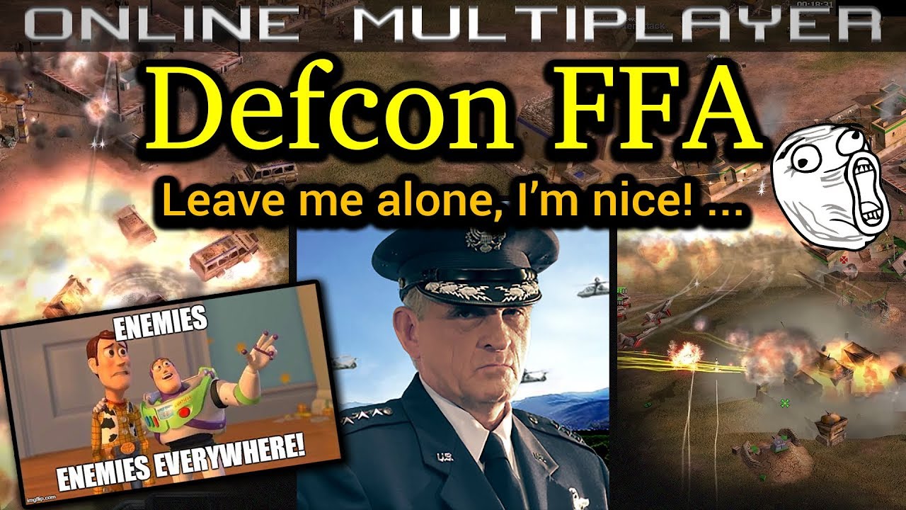 Defcon FFA - Air Force General - Pro Rules | C&C Generals Zero Hour | No Commentary