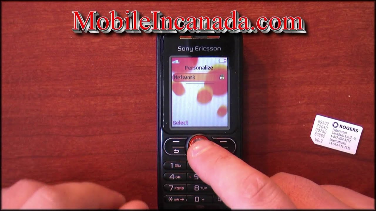 How to enter unlock code on Rogers Sony Ericsson W200a instructions - www.Mobileincanada.com