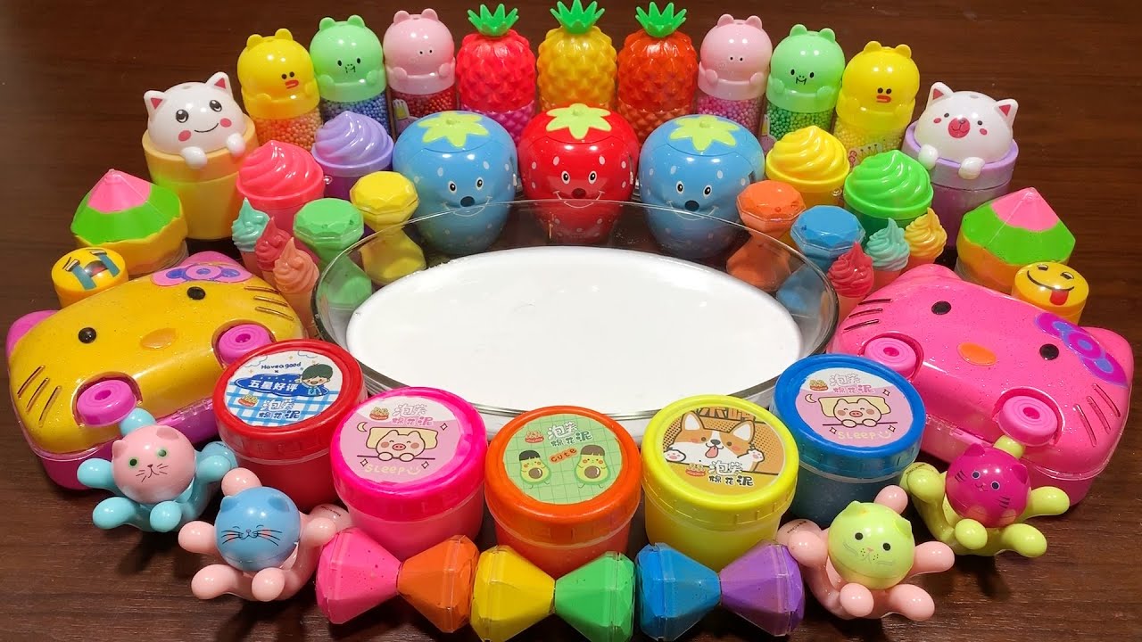 Hello Kitty! Mixing Random Things Into Glossy Slime || Satisfying Slime Video ! Best Slime! #774