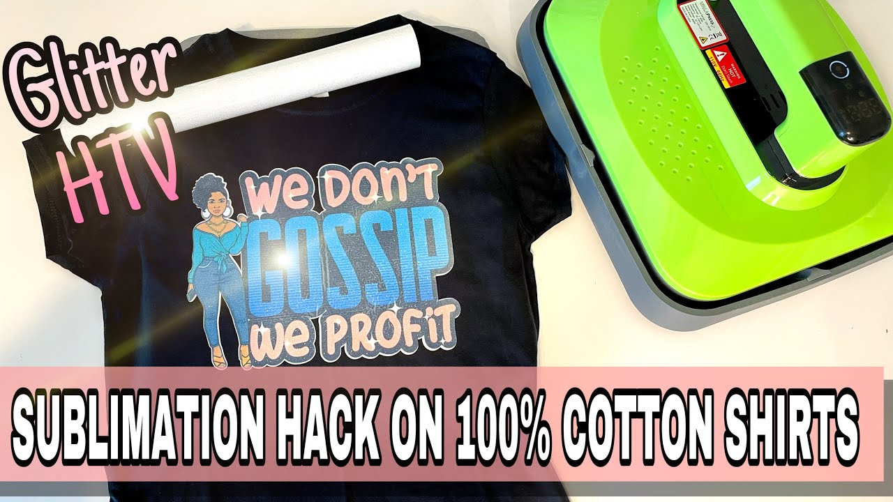 Sublimation Hack on 100% Dark Cotton Shirts! | SISER GLITTER HTV