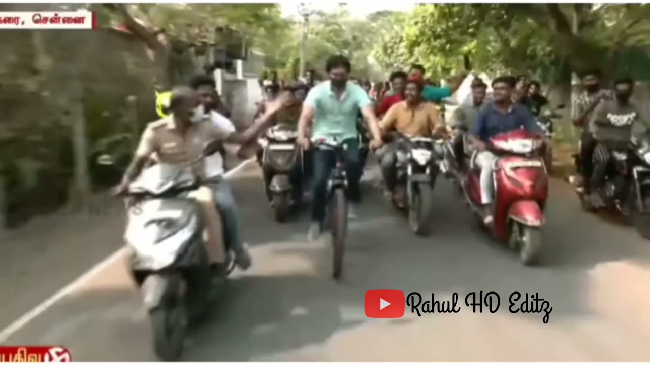 Thalapathy going in cycle to vote | Vaathi Raid | Election day | Rahul HD Editz