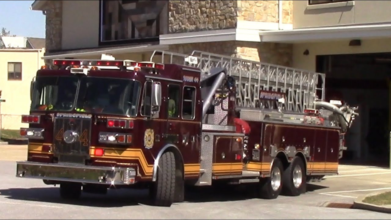 Rocky Run Fire Company Squad 46 and Springfield  Fire Company Tower 44 Responding 