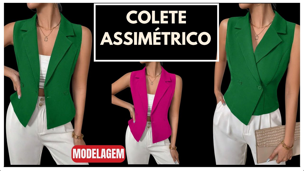 Colete assimétrico - modelagem