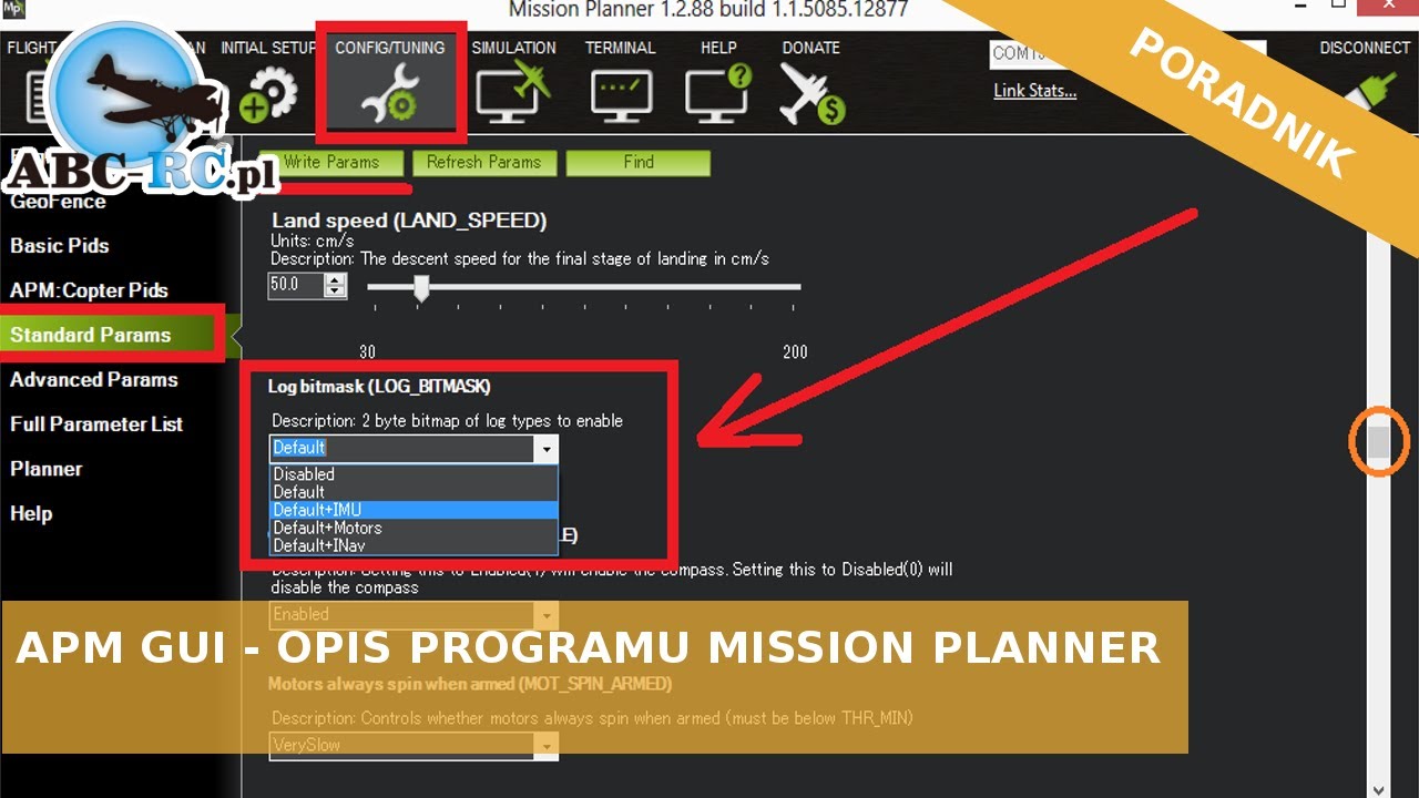 Konfiguracja APM GUI - Podstawowe menu konfiguracyjne Mission Planner'a - ABC-RC.PL