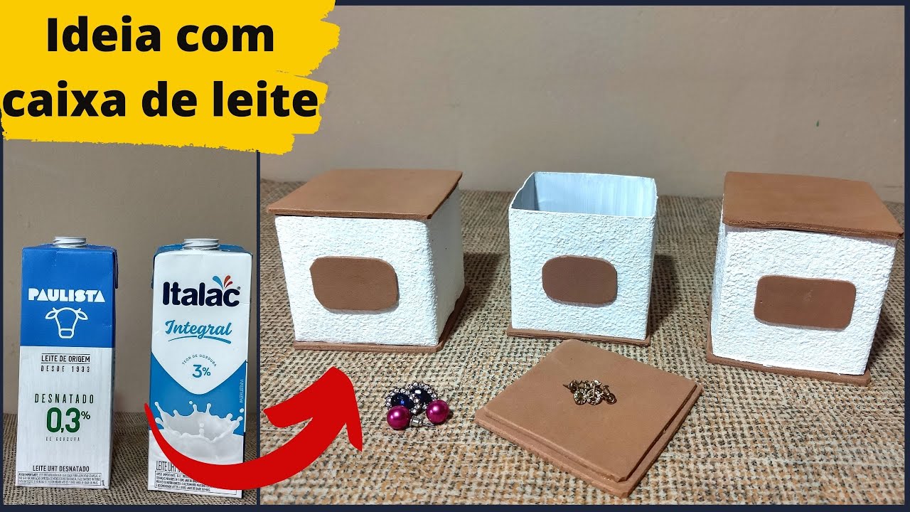 DIY ! Ideia de organizador com caixa de leite