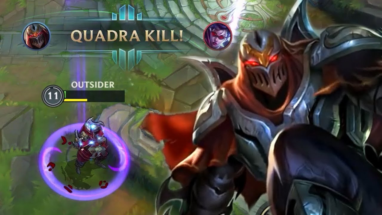 LOL Mobile ZED (Quadrakill) iPhone 8 Plus Gameplay | is Real FakerSKT? - Wild Rift OUTSIDER