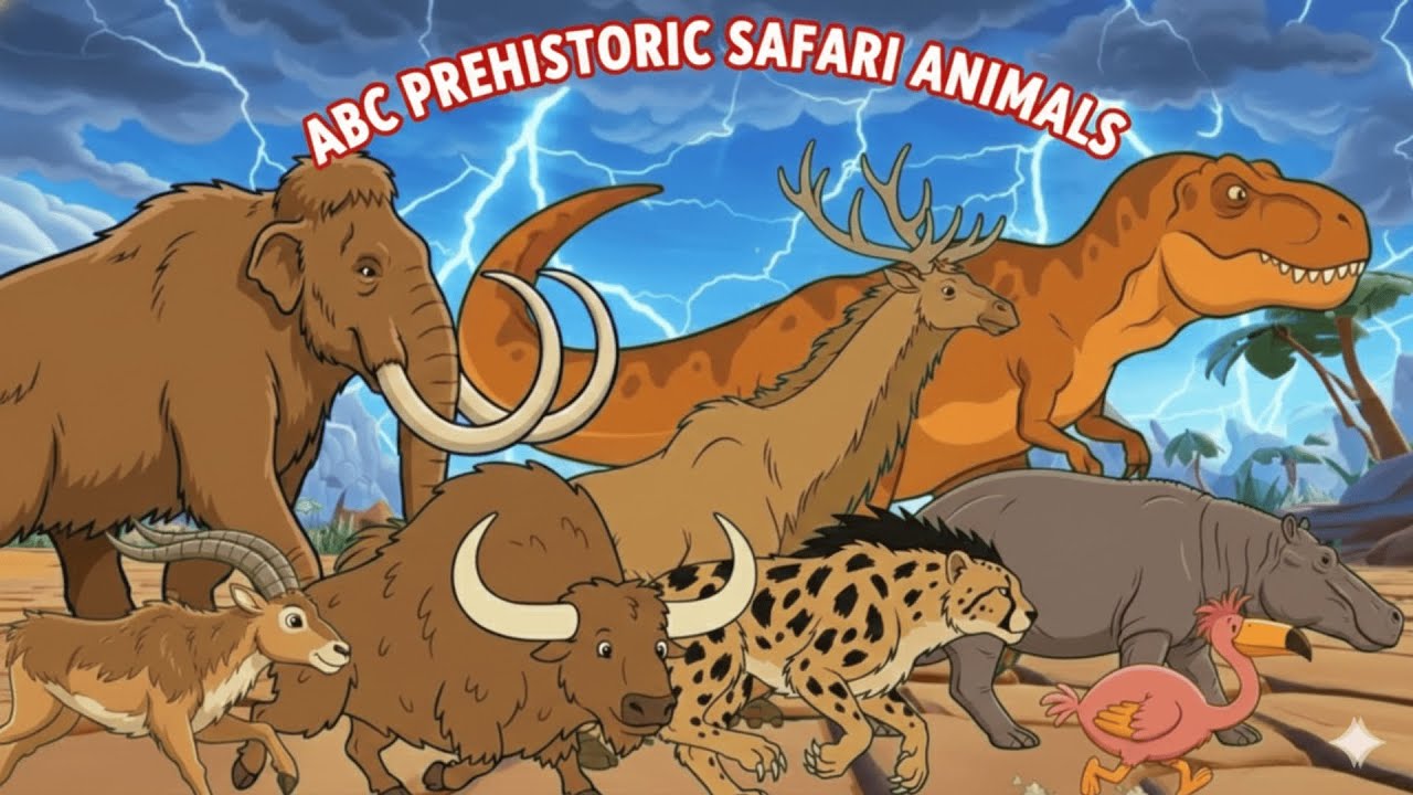 ABC Halloween Safari Animal Sounds | Preschool Learning Videos |  Prehistoric Animal Song