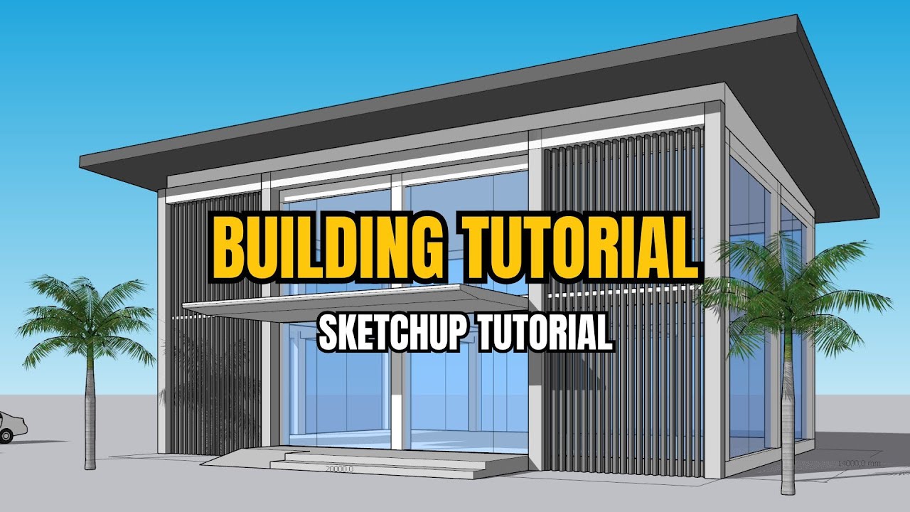 SKETCHUP BUILDING TUTORIAL CREATING SINGLE ROOF BUILDING IN SKETCHUP