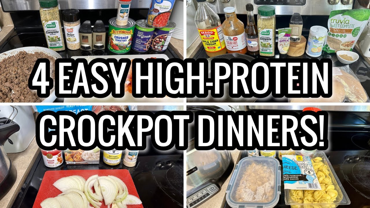 4 EASY CROCK POT DINNERS | HIGH PROTEIN | IN WITH JEN