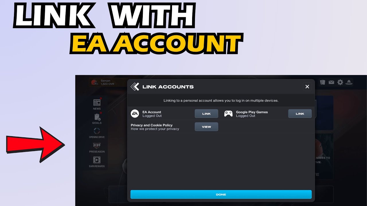 How to link & unlink EA Account with Madden Mobile 26