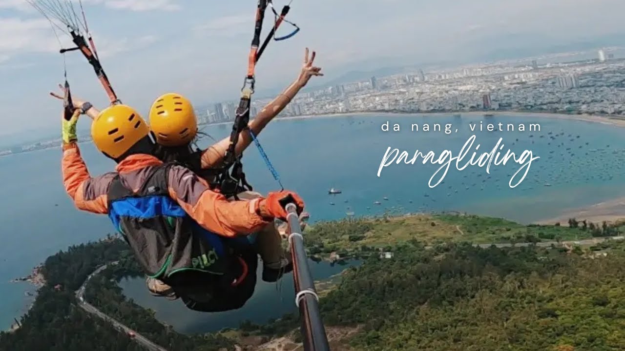 paragliding in da nang, vietnam price and view 🪂 + nui than tai hot spring park + hidden bar