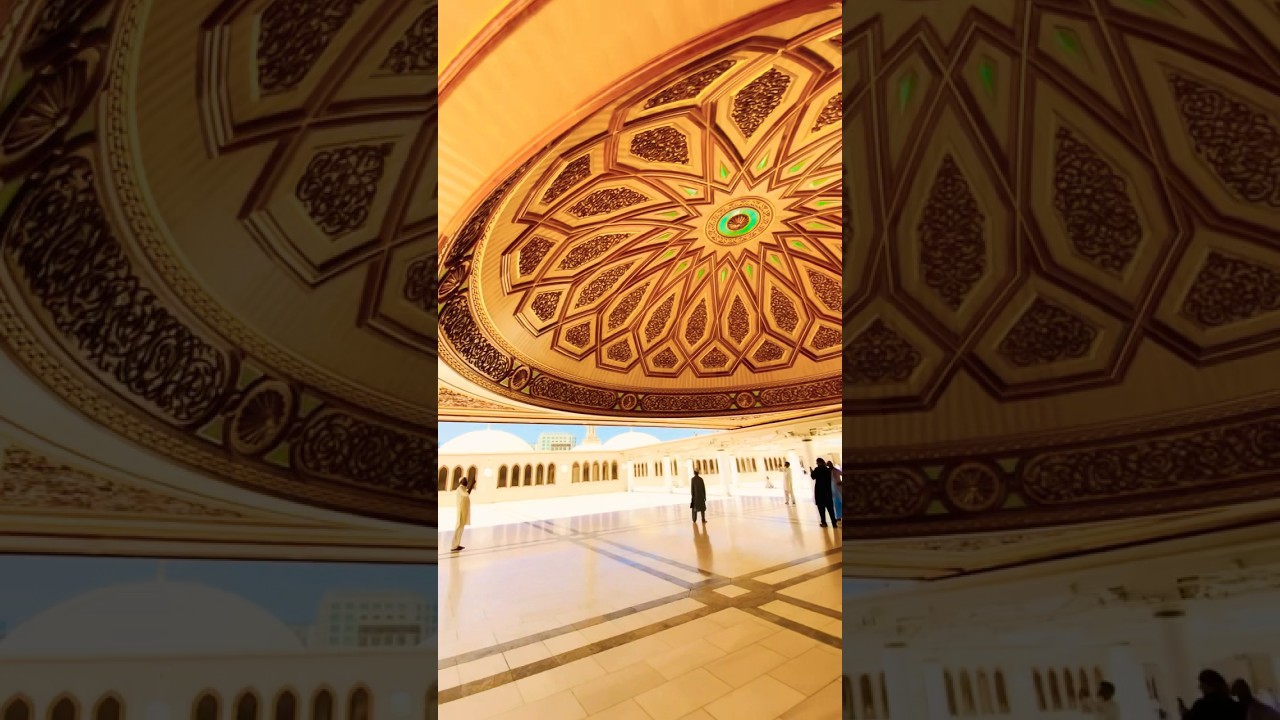 World big Roof opening masjid e nabvi saw madinah sharif