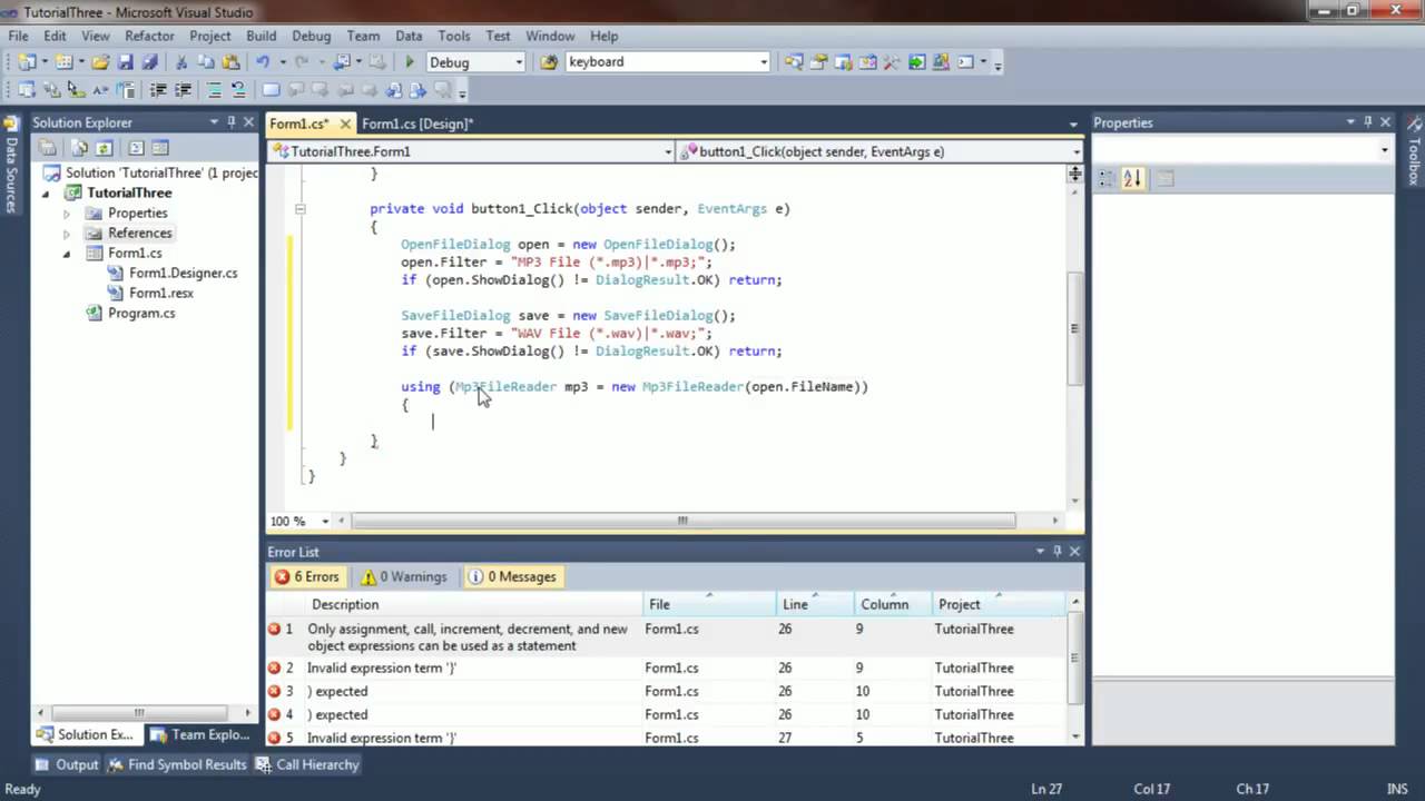 C# Audio Tutorial 3 - Convert MP3 File to Wave File