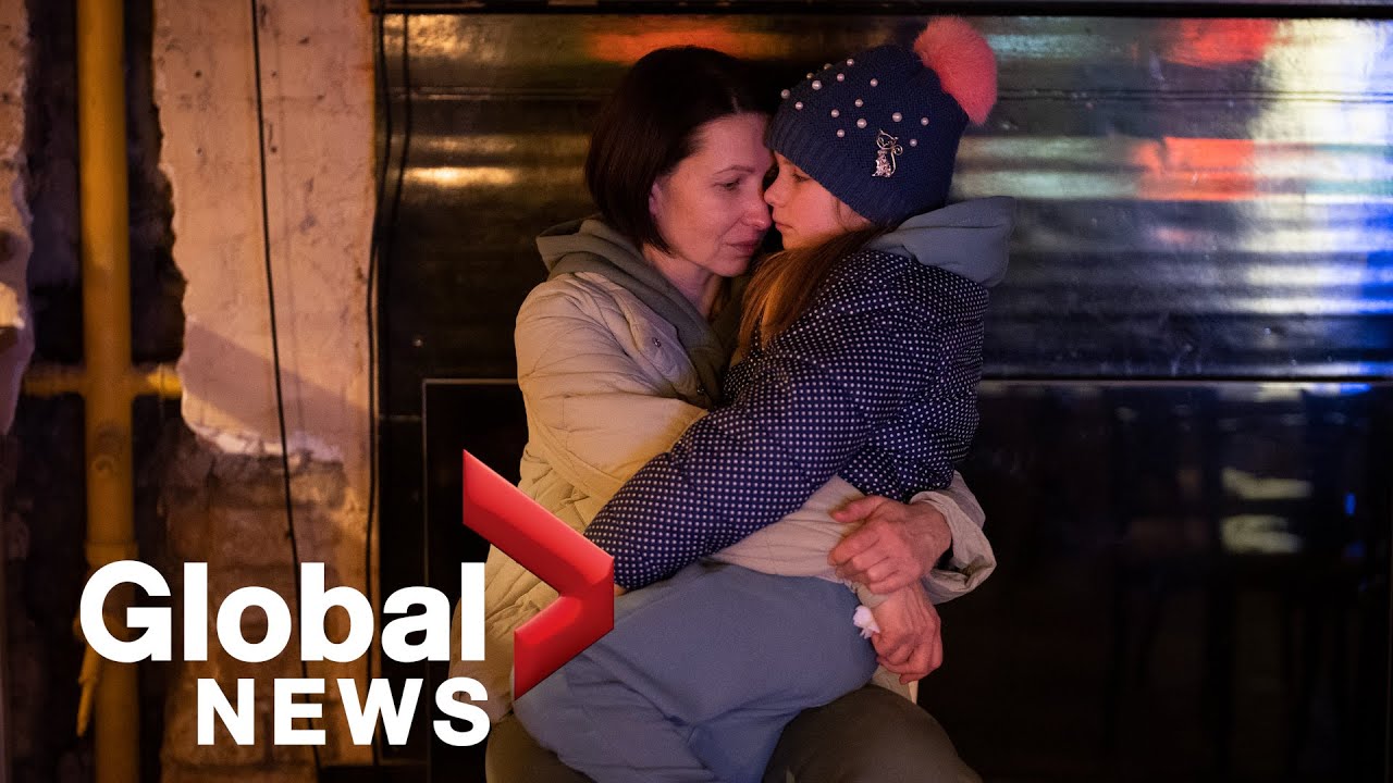 “Don’t attack us:” Ukrainians shelter in metro station amid Russian attack on Kyiv