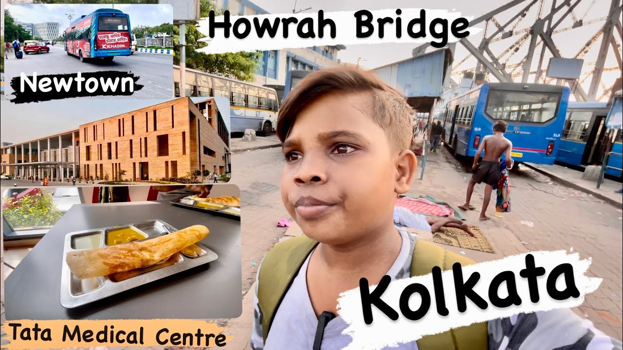 Kolkata Aa Gaye Medical Ke Lie || Howrah To Newtown || Bus-AC12 || Howrah Bridge