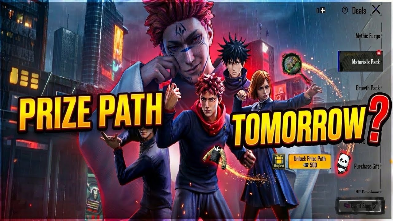 PRIZE PATH TOMORROW? JUJUTSU KAISEN  LUCKY COIN | FREE COMPANION | BGMI