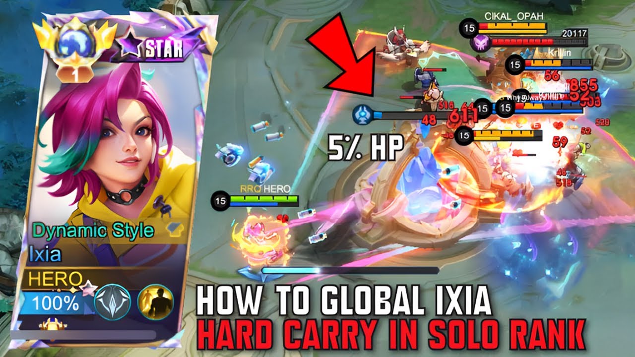 HOW TO GLOBAL IXIA HARD CARRY IN SOLO RANKED (noob team) | ixia best build 2024 - MLBB