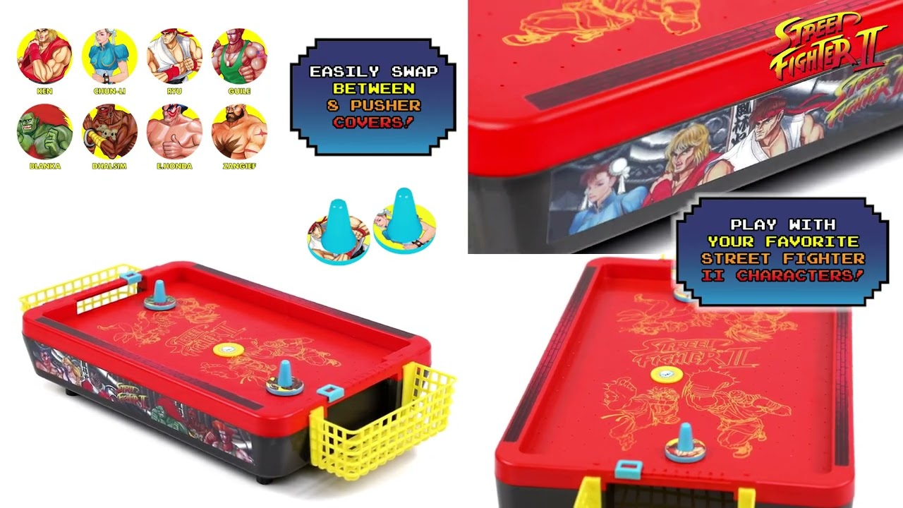 Street Fighter II Mini Arcade Air Hockey (SFII2502MS) - Product Demo ( 38seconds, English)