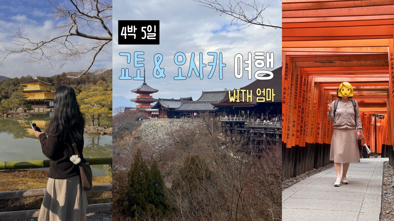 엄마랑 단둘이 떠난 4박 5일 교토 오사카 브이로그 3탄 ✈️ | 여우신사 ⛩ 청수사 🏯 금각사 ✨ 대나무숲까지 교토 핵심투어
