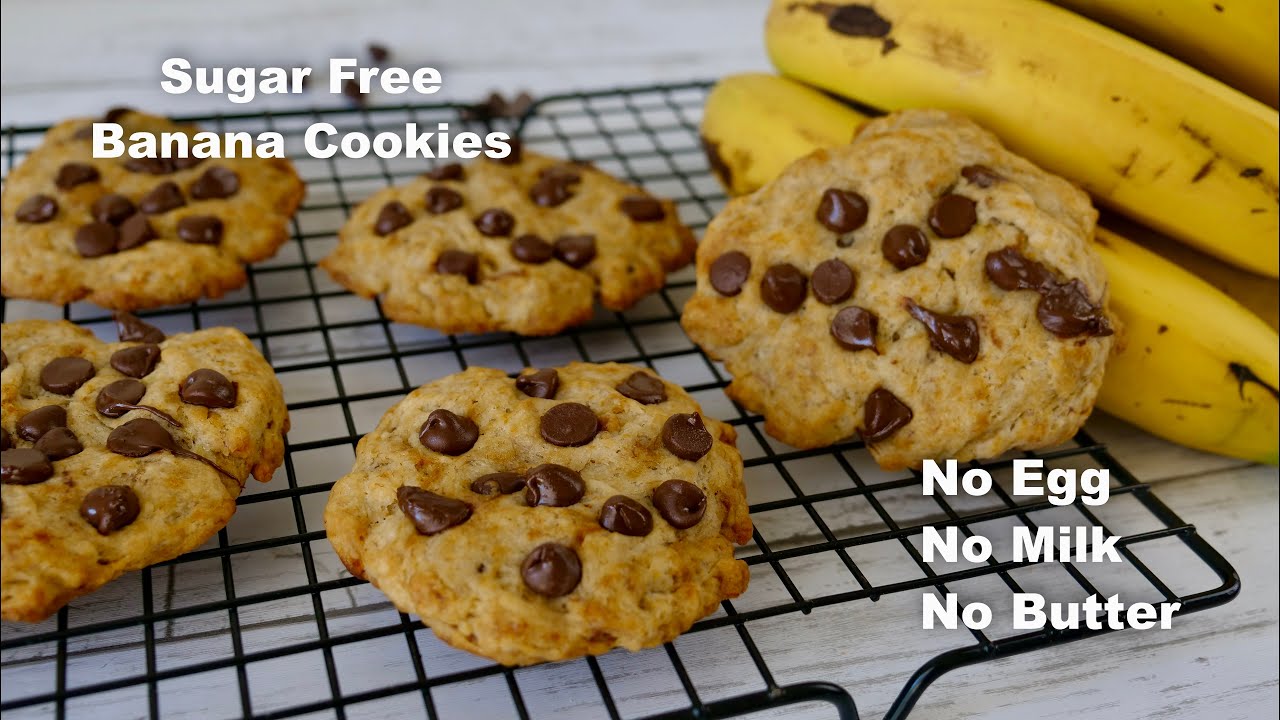 Sugar Free Banana Cookies | No Egg No Milk No Butter Cookies