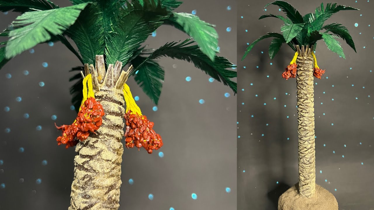 مجسم نخلة احترافية في دقايق بسيطة 🌴 | DIY | a palm tree model in a few minutes 🌴