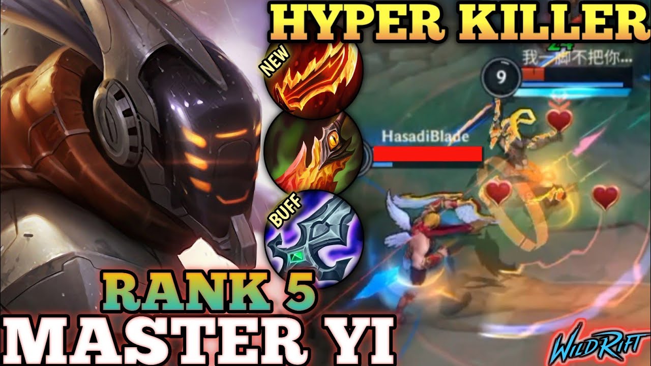 MASTER YI HYPER KILLER MVP PLAY! META BUILD - TOP 5 GLOBAL MASTER YI BY 我一脚不把你裤头蹬掉算你搂得紧 - WILD RIFT