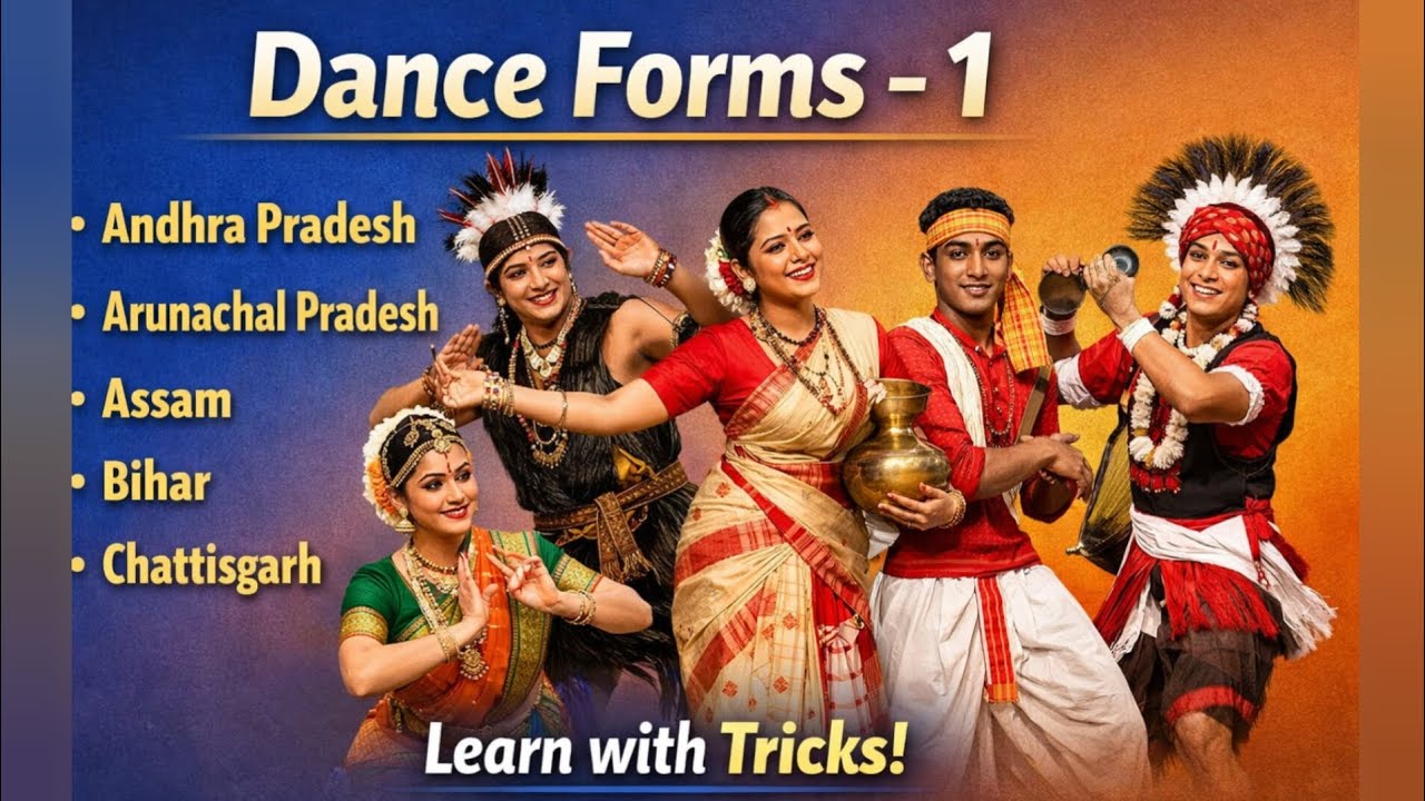 Dance forms (Andhrapradesh, Arunachal Pradesh, Assam, Bihar, Chandigarh)