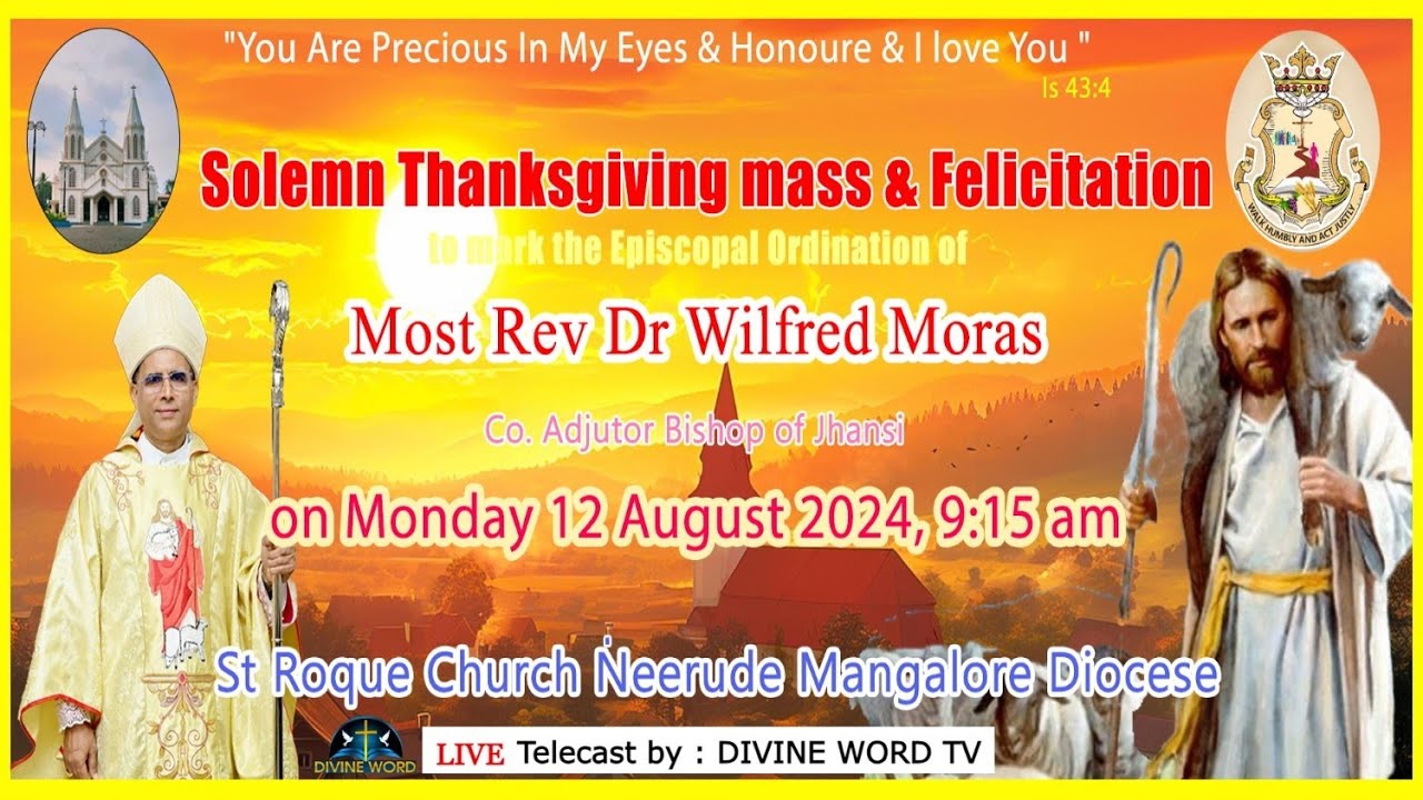 Solemn Thanksgiving Mass & Felicitation | Most Rev Dr Wilfred Moras | St. Roque Church, Neerude