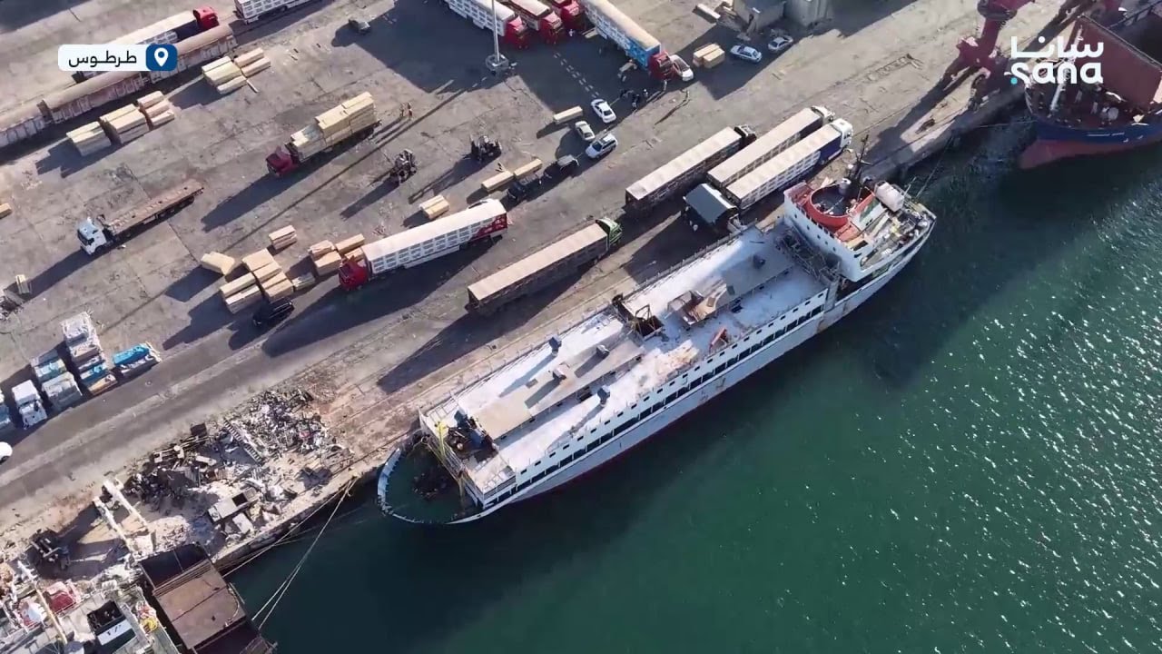 مرفأ طرطوس يستقبل شحنة ترانزيت 