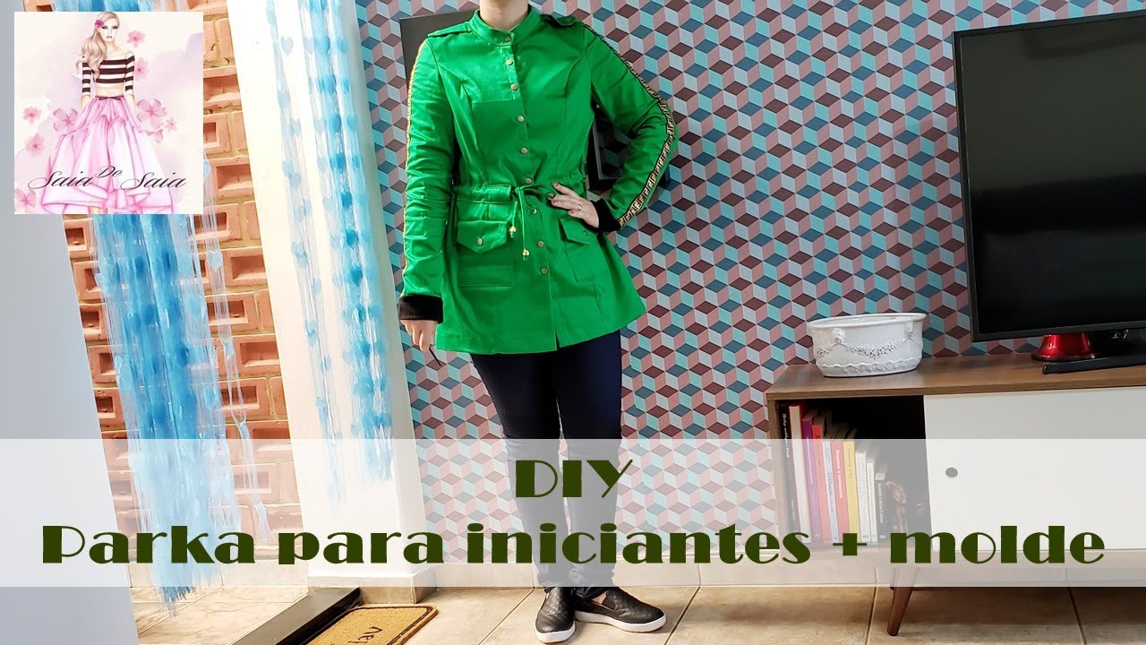 DIY - Parka para iniciantes + Molde Grátis! Curso de Corte e Costura - Passo a Passo