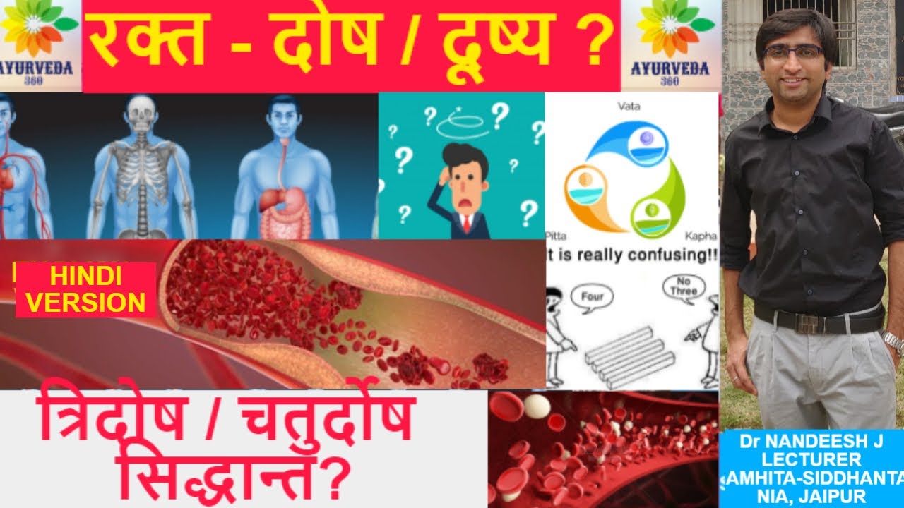 RAKTA AS A DOSHA OR DUSHYA - CRITICAL ANALYSIS |DOSHA-DHATU-MALA|HINDI VERSION| BAMS| Dr NANDEESH J|