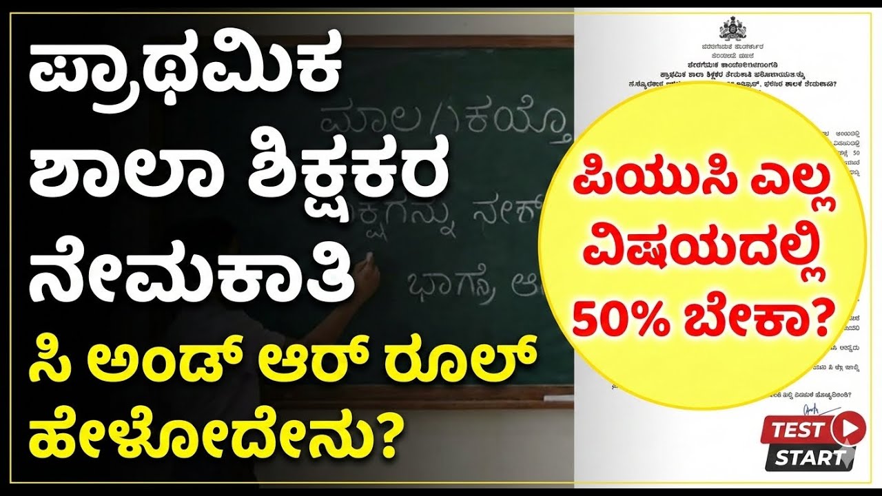pstr recruitment c and r rule : pstr recruitment 2026 | primary school teacher class video
