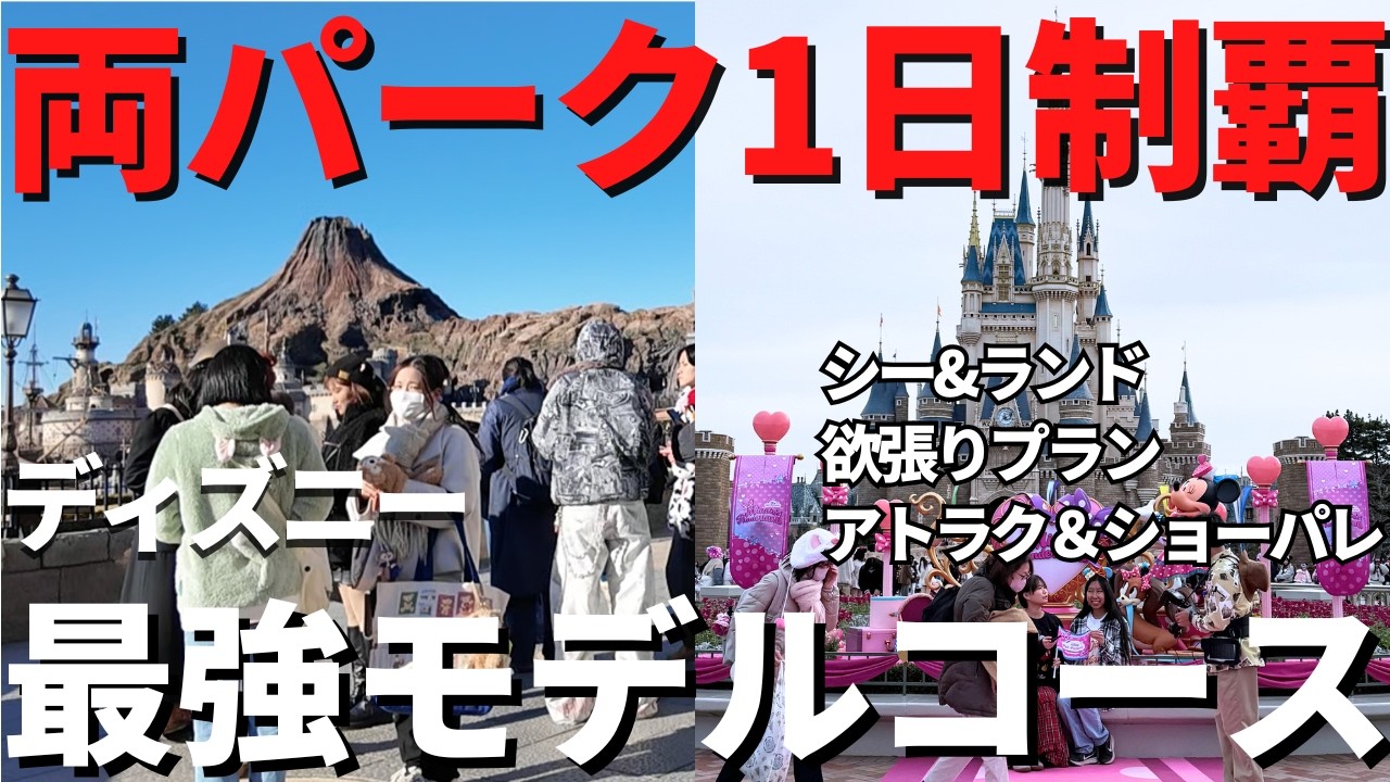 【超有料級】1日で２パークを完全制覇!!  ディズニーシー & ランド 大混雑日に有効なアトラクション&ショーパレ 中心の効率的な回り方