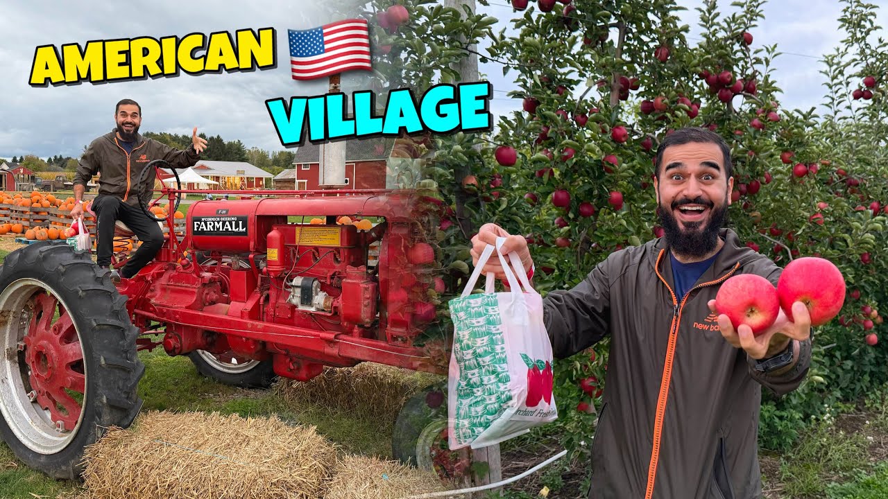 Village life of america 🇺🇸🚜 visiting apple farms 🍎