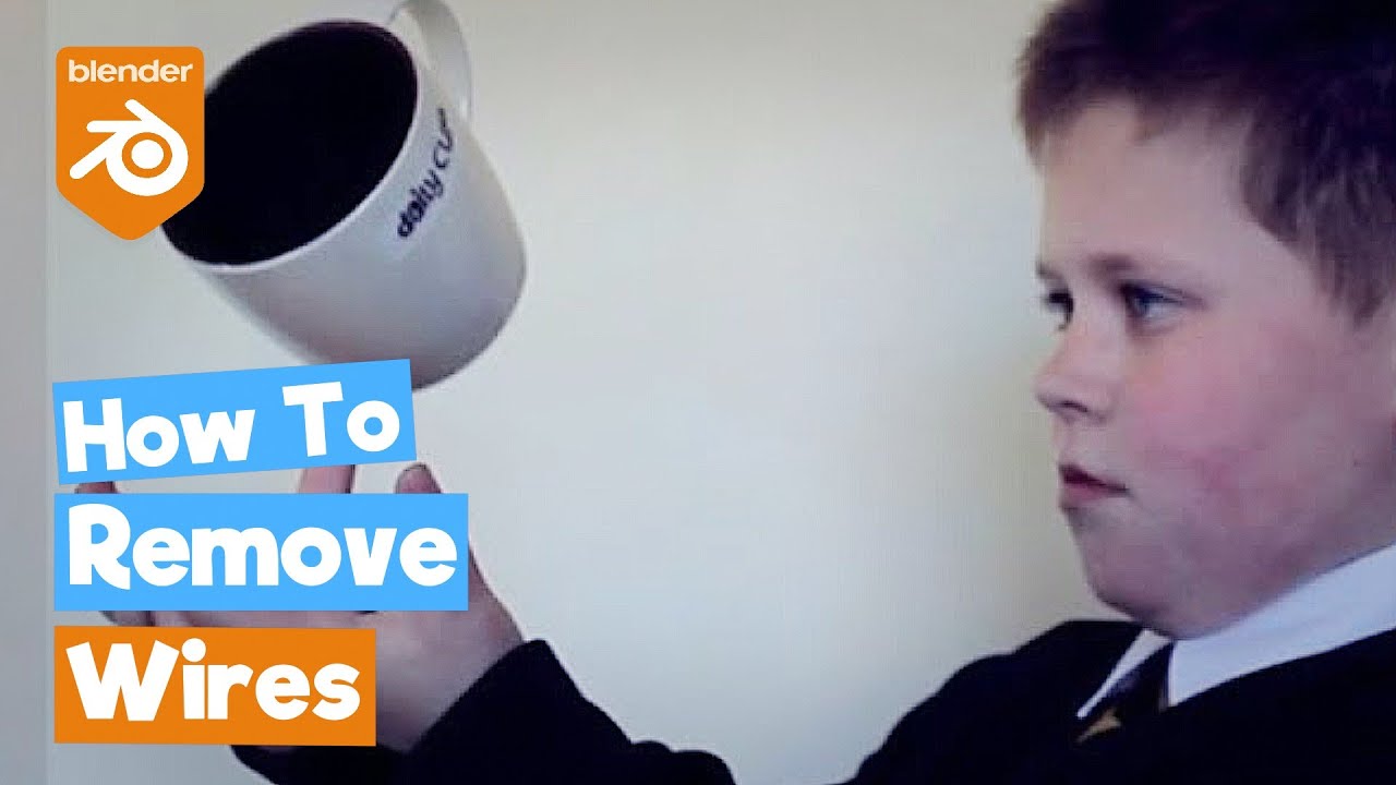 Blender Compositing VFX Tutorial : How to Levitate a Cup / Wire Removal