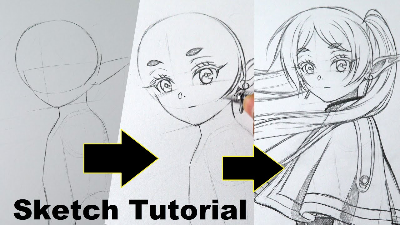 Simple Sketch Tutorial || Anime Drawing || How to sketch