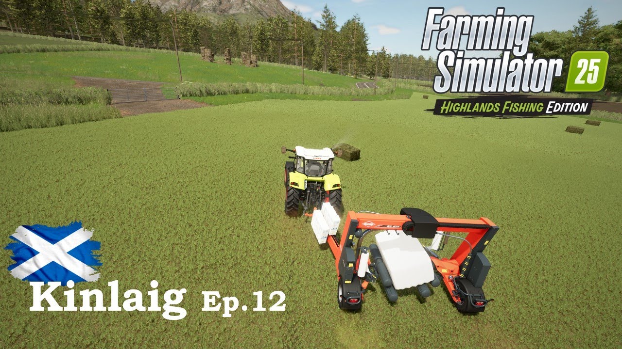 Baling and Wrapping around Kinlaig - Ep.12| Highlands Farm| Farming Simulator 25